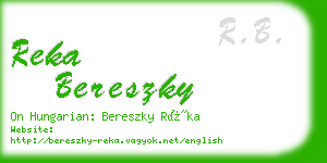 reka bereszky business card